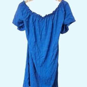 Blue Off-Shoulder Dress